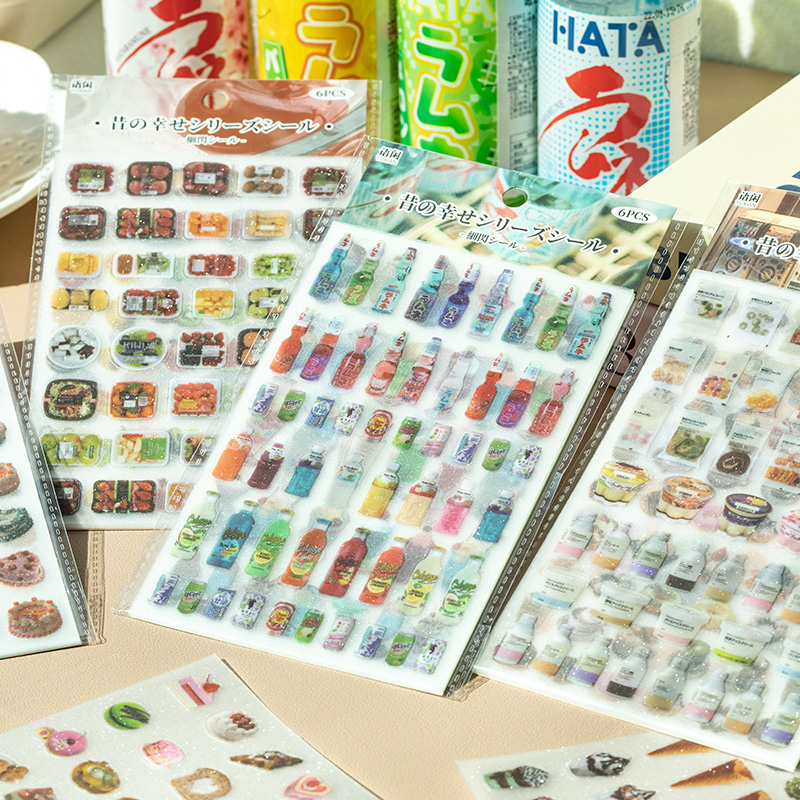 Japanese Snacks - 6 hojas de pegatinas temáticas de